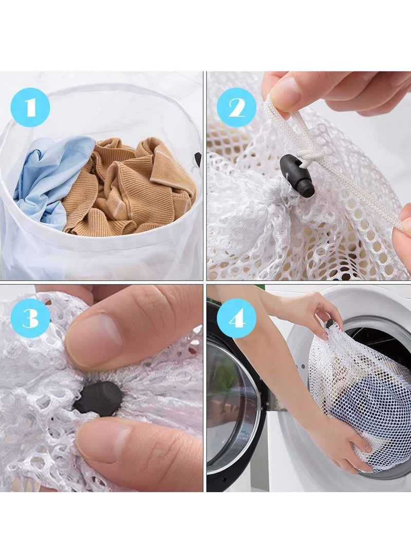 Mesh Laundry Bag, Bag for Washing Machine, Drawstring Delicate Clothes, Travel, Delicates Hosiery, Underwear, Bra, Lingerie, Baby Cloths,Toy Storage (3pack) - Image 5
